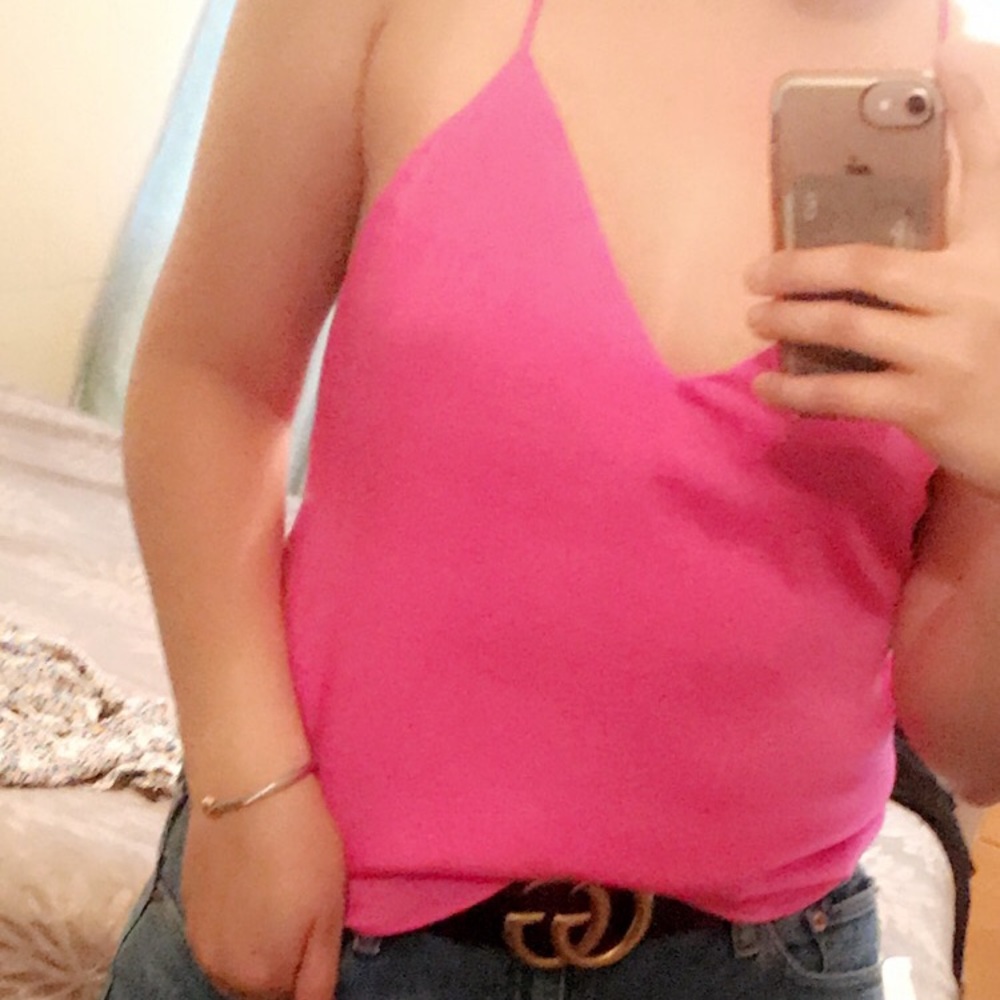 Hot Pink Silk Forever 21 Top